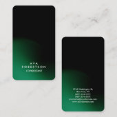 Carte De Visite Gestionnaire de consultants créatifs en vert tenda (Devant / Derrière)