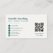 Carte De Visite Gestionnaire de location de courte durée QR Code (Dos)