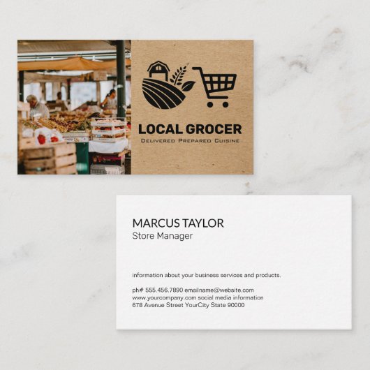 Carte De Visite Gestionnaire de magasin | Groer | Marché des agric (Devant / Derrière)