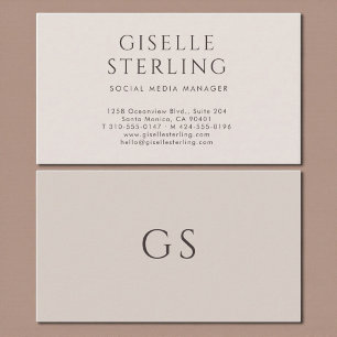 Carte De Visite Gestionnaire de médias sociaux Luxe Moderne Neutre