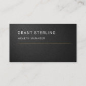 Carte De Visite Gestionnaire de patrimoine Professionnel noir  (Devant)