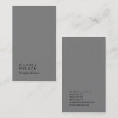 Carte De Visite Gestionnaire de plaine gris impressionnant et élég (Devant / Derrière)