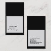 Carte De Visite Gestionnaire de plaine moderne gris noir vertical (Devant / Derrière)