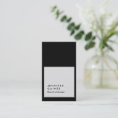 Carte De Visite Gestionnaire de plaine moderne gris noir vertical (Debout devant)