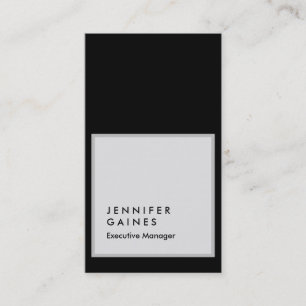 Carte De Visite Gestionnaire de plaine moderne gris noir vertical