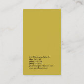 Carte De Visite Gestionnaire de plaine professionnelle de couleur  (Dos)