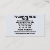 Carte De Visite Gestionnaire d'entrepôt (Dos)