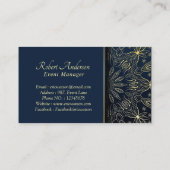 Carte De Visite Gestionnaire d'événements Blue Gold professionnel (Dos)