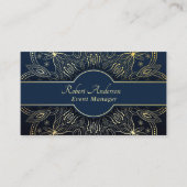 Carte De Visite Gestionnaire d'événements Blue Gold professionnel (Devant)