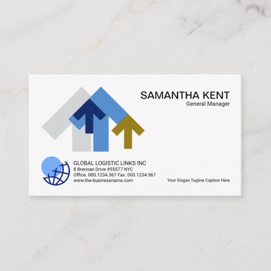 Carte De Visite Gestionnaire logistique des flèches de la chaîne d (Devant)