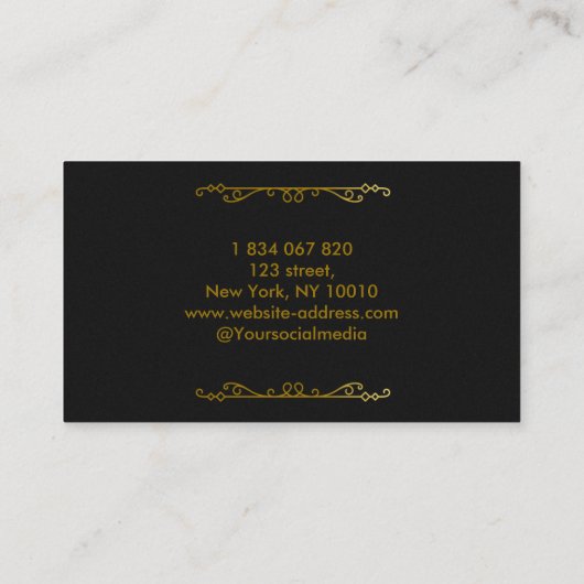 Carte De Visite Gestionnaire RH Élégant Noir (Dos)