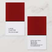 Carte De Visite Gestionnaire vertical élégant rouge blanc noir cla (Devant / Derrière)
