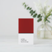 Carte De Visite Gestionnaire vertical élégant rouge blanc noir cla (Debout devant)