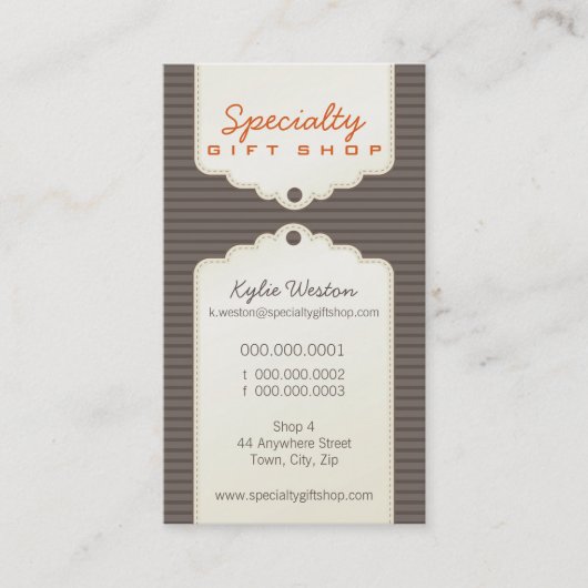 CARTE DE VISITE :: gifttag tendance P9 (Devant)