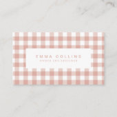 Carte De Visite Gingham à carreaux rose moderne (Devant)