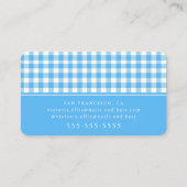 Carte De Visite Gingham Bleu Classique (Dos)
