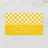 Carte De Visite Gingham Jaune Ensoleillé (Dos)