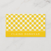 Carte De Visite Gingham Jaune Ensoleillé (Devant)