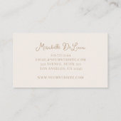 Carte De Visite Gingham Monogramme Beige Neutre (Dos)