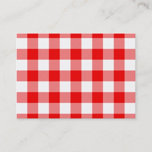 Carte De Visite Gingham rouge (Devant)