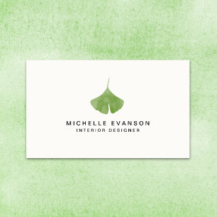 Carte De Visite Ginkgo Leaf Simple Nature Minimaliste