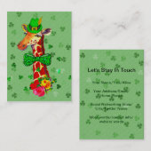 Carte De Visite Girafe du jour de St Patrick (Devant / Derrière)