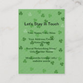 Carte De Visite Girafe du jour de St Patrick (Dos)