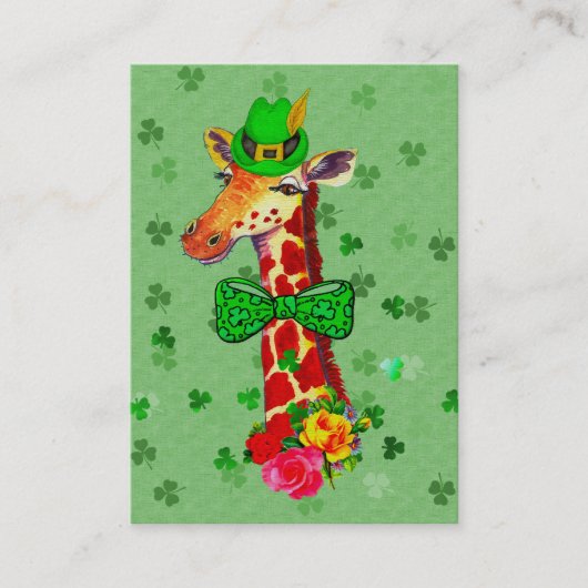 Carte De Visite Girafe du jour de St Patrick (Devant)