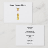 Carte De Visite Girafe mignonne grande. Animal de bande dessinée (Devant / Derrière)