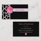 Carte De Visite Girafe noire et blanche à la mode avec la (Devant / Derrière)