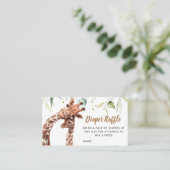 Carte De Visite Giraffe Baby shower verdoyant Raffle de couches (Debout devant)