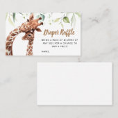 Carte De Visite Giraffe Baby shower verdoyant Raffle de couches (Devant / Derrière)