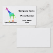 Carte De Visite Giraffe colorée (Devant / Derrière)
