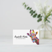 Carte De Visite Giraffe d'art pop coloré (Debout devant)