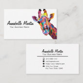 Carte De Visite Giraffe d'art pop coloré (Devant / Derrière)