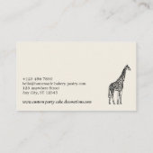 Carte De Visite Giraffe de Crème Noire Animal Lowpoly (Dos)