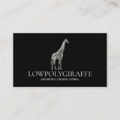 Carte De Visite Giraffe de Crème Noire Animal Lowpoly (Devant)