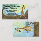 Carte De Visite Giraffe de la parade des animaux (Devant / Derrière)