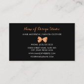 Carte De Visite Giraffe Fille Clothier Imprimer Bow ruban orange (Dos)