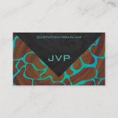 Carte De Visite Giraffe Impression Brown et Turquoise (Dos)