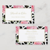 Carte De Visite Giraffe Imprimé et rose Floral Beauté Boutique (Devant / Derrière)