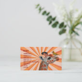 CARTE DE VISITE GIRAFFE & OISEAU D'OR (Debout devant)