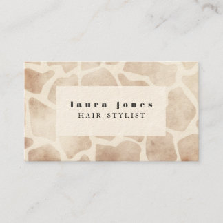 Carte De Visite Giraffe Poster de animal Motif Hair Styliste Modèl