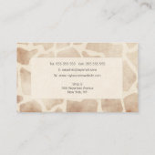 Carte De Visite Giraffe Poster de animal Motif Hair Styliste Modèl (Dos)