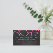 Carte De Visite Giraffe rose chaude et noire (Debout devant)