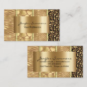 Carte De Visite Giraffe sauvage Tigre de serpent Zebra Gold Imprim (Devant / Derrière)