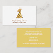 Carte De Visite Giraffe Wild Animal bébé assis (Devant / Derrière)