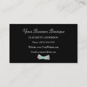 Carte De Visite Girl Cheetah Imprimer Boutique Cute Mint Bow (Dos)