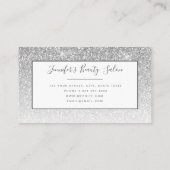 Carte De Visite Girl Glam Silver Parties scintillant maquillage Ar (Dos)