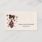 Carte De Visite Girl with Magic Wand and Butterflies (Devant)